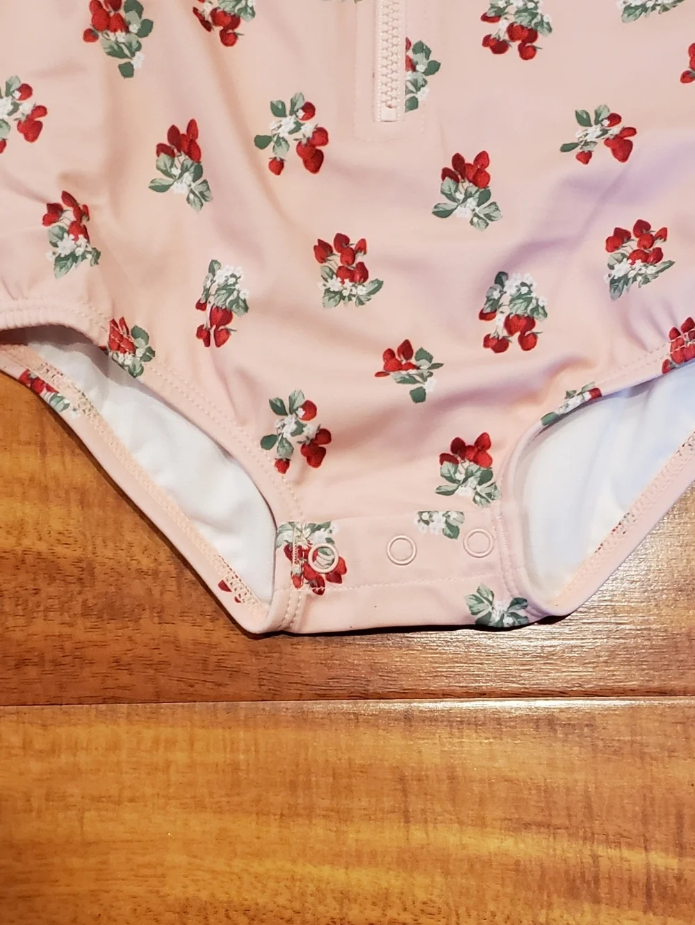 Janie and Jack NWT 18-24 months pink strawberry rashguard one-piece swimsuit - Picture 3 of 6